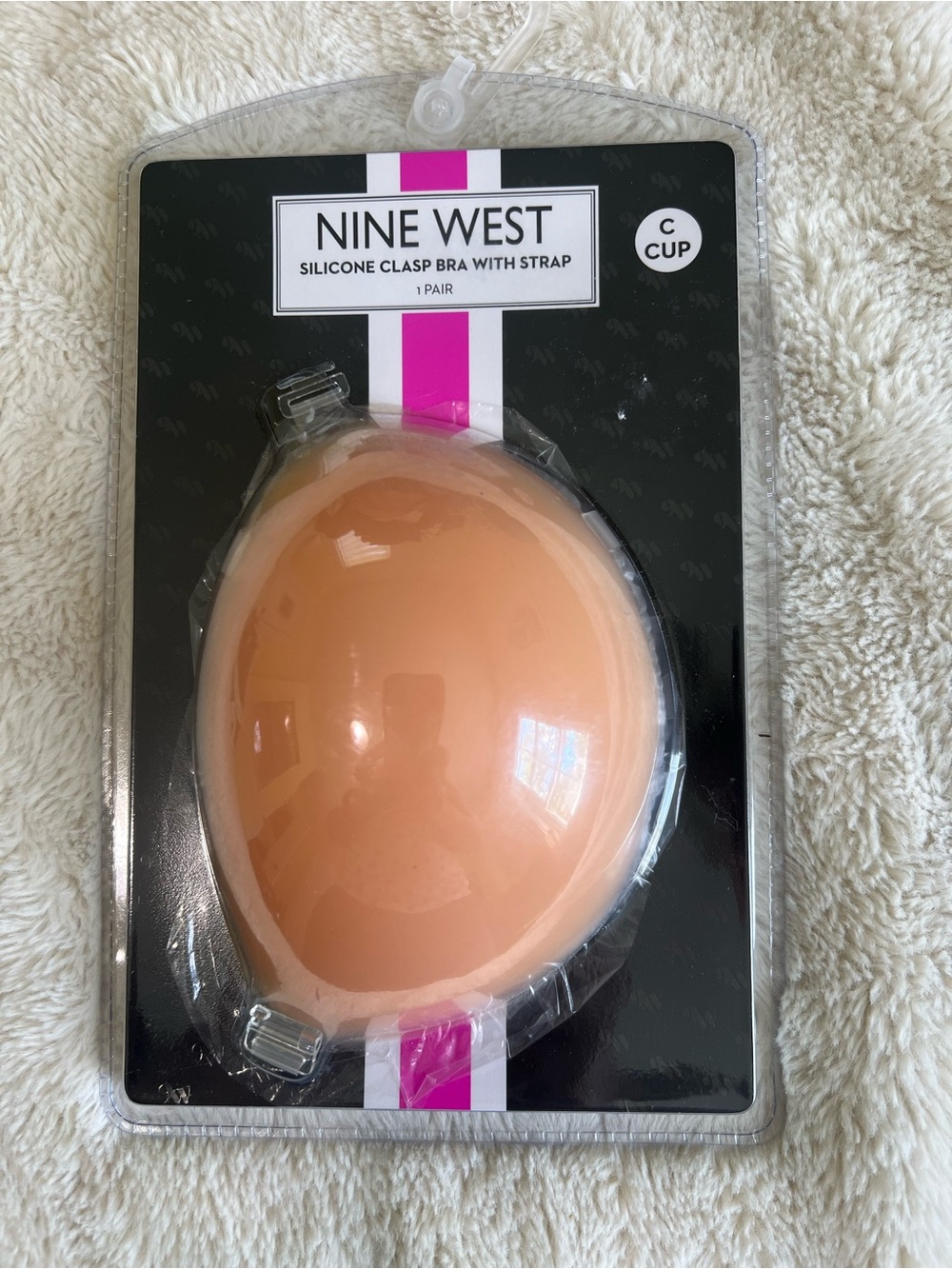 New/Never Opened! Nine West Silicone Clasp Bra with Strap - Nude (C Cup)